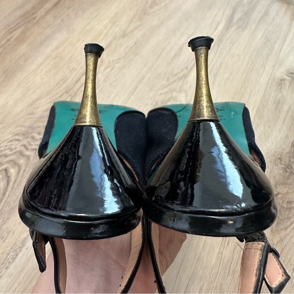 Nanette Lepore Black Canvas Bow Slingback Heels size 7 - Picture 5 of 9